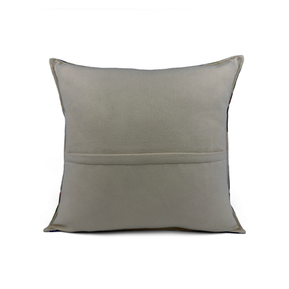 Artisan Heirloom pillow cover | Sapphire Garden | Celestial Mosaic | Ivory Bloom | Ruby Pavilion | Lapis Tulip | Palace Bloom | Emerald Garden | Regal Bloom | Crimson Mosaic | Saffron Rosette | Sapphire Tulip | Verdant Crest | Emerald Courtyard | Amber Garden | Palace Garden | Courtyard Mosaic | Tulip Court | solid off-white back with concealed zipper flap