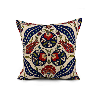 Evalier Palace Bloom pillow cover – front view, luxury gobelin tapestry cushion cover featuring ornate floral motif and elegant symmetrical design for refined home decor (45 × 45 cm / 18 × 18 in)