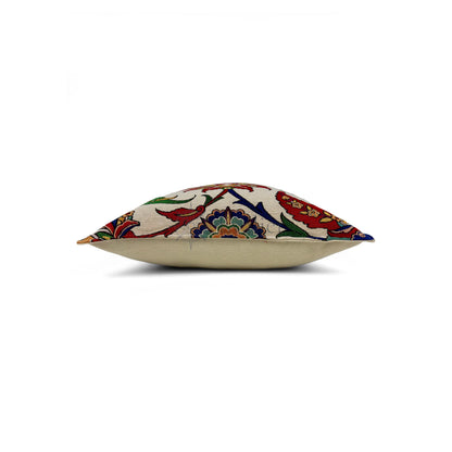Evalier Palace Garden pillow cover – side profile view, structured decorative cushion showing firm shape and refined finish (45 × 45 cm / 18 × 18 in)