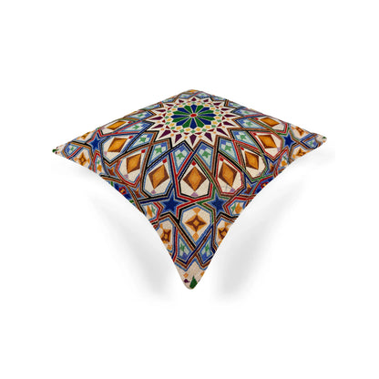 Evalier Celestial Mosaic pillow cover – top angled view, elegant decorative cushion emphasizing dimensional form and intricate woven pattern (45 × 45 cm / 18 × 18 in)
