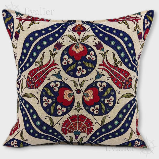 Evailer Palace Bloom pillow cover – product showcase video, Artisan Heirloom gobelin tapestry decorative cushion