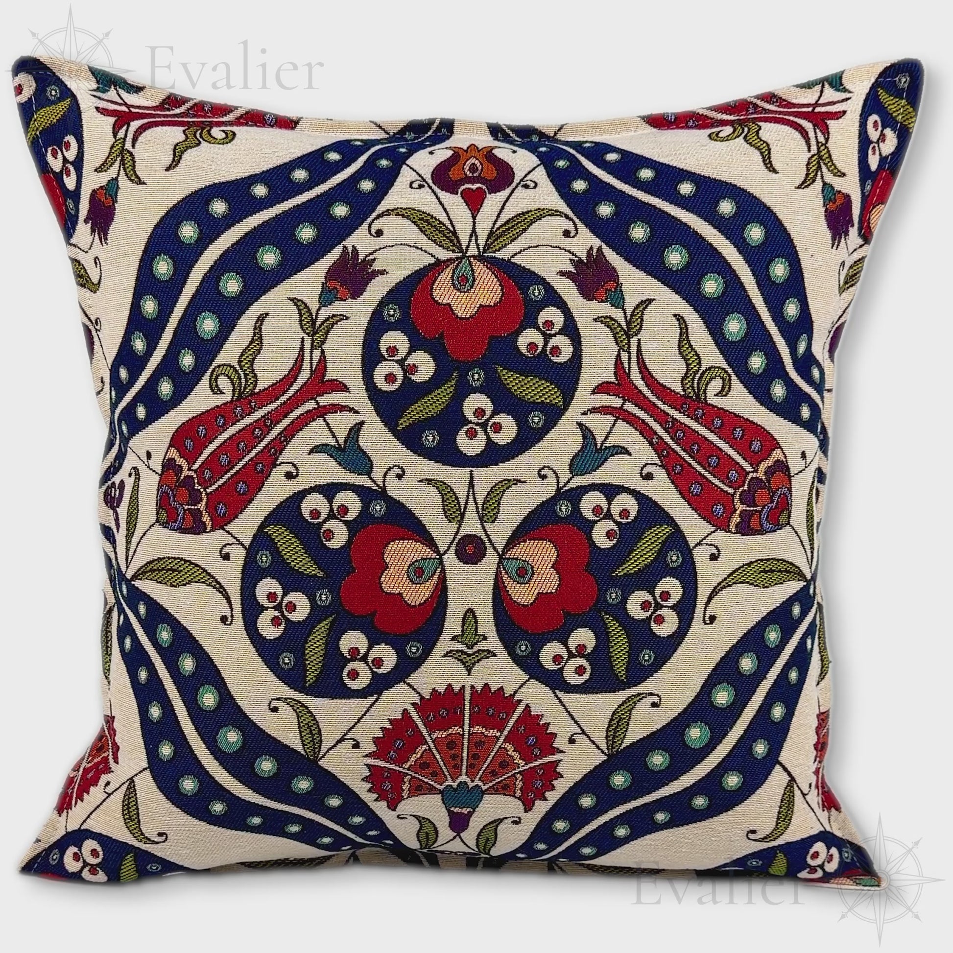 Evailer Palace Bloom pillow cover – product showcase video, Artisan Heirloom gobelin tapestry decorative cushion
