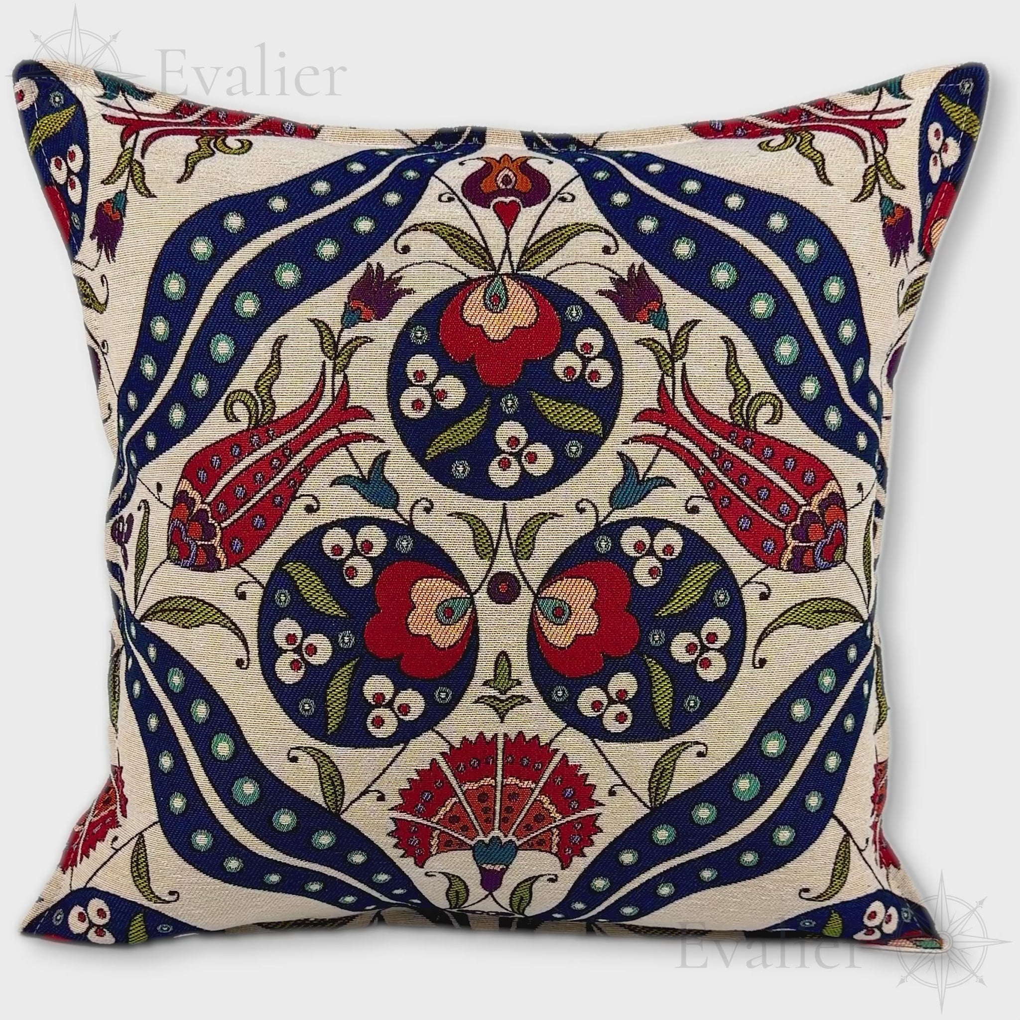 Evailer Palace Bloom pillow cover – product showcase video, Artisan Heirloom gobelin tapestry decorative cushion