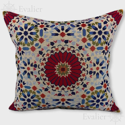 Evailer Crimson Mosaic pillow cover – product showcase video, Artisan Heirloom gobelin tapestry decorative cushion