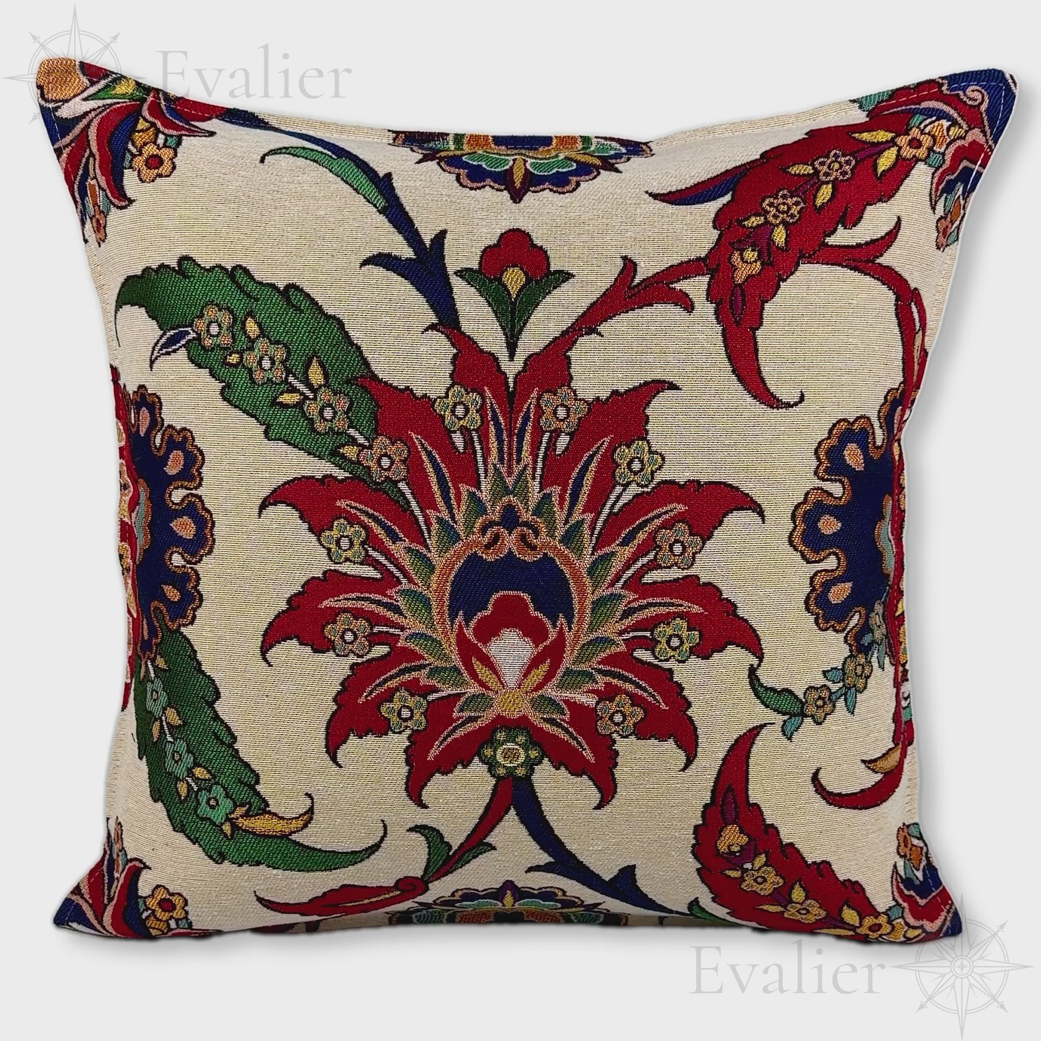 Evailer Palace Garden pillow cover – product showcase video, Artisan Heirloom gobelin tapestry decorative cushion