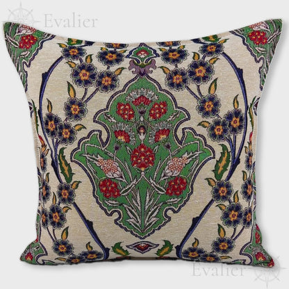Evailer Emerald Garden pillow cover – product showcase video, Artisan Heirloom gobelin tapestry decorative cushion