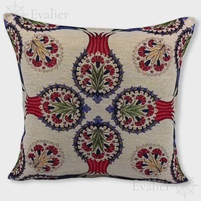 Ruby Pavilion pillow cover – product showcase video, Artisan Heirloom gobelin tapestry decorative cushion