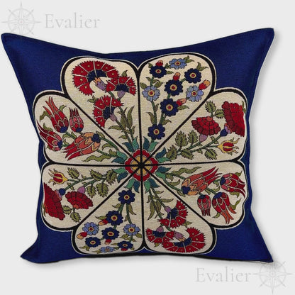 Evailer Sapphire Garden pillow cover – product showcase video, Artisan Heirloom gobelin tapestry decorative cushion