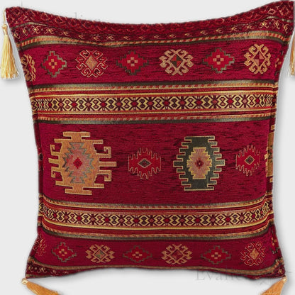 Evailer Crimson pillow cover – product showcase video, Heritage Kilim collection decorative cushion